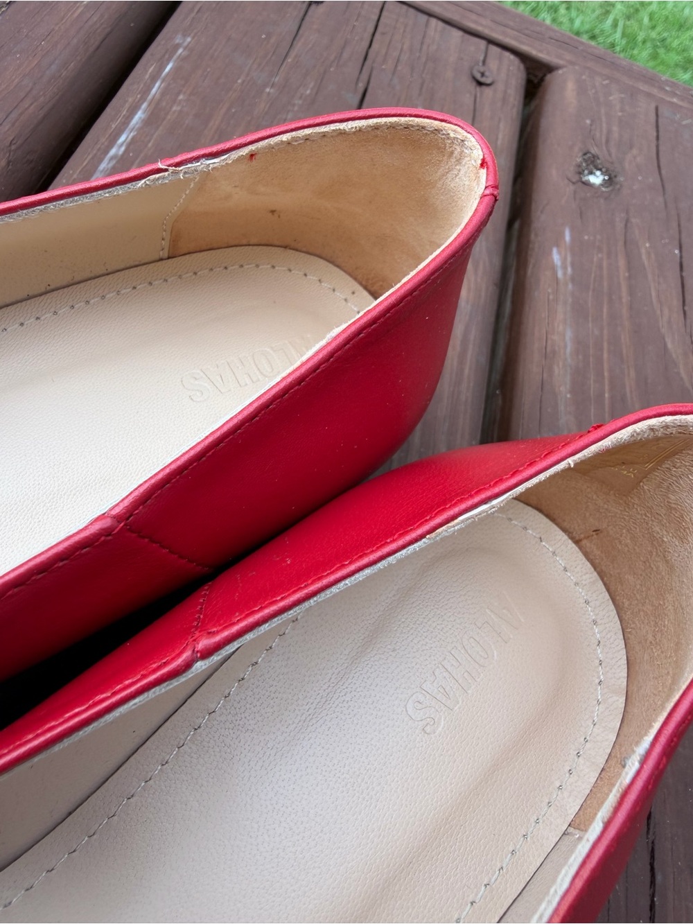ALOHAS Por Do Sol Red Leather Mary Jane Ballet Flats EU 37 US 6.5 $190 - Picture 7 of 15